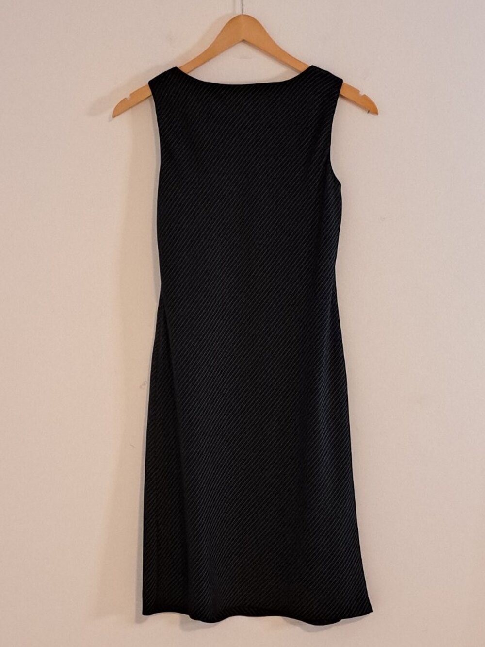 Alex Garfield Black White Pinstripes Lined Sleeveless Bias Dress Misses Size 6 - Picture 8 of 9